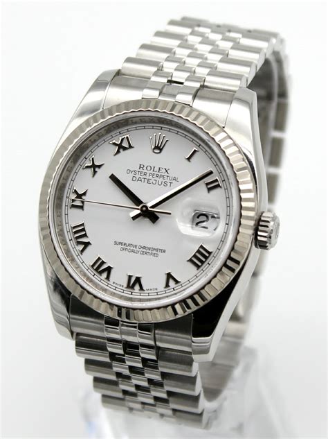 Rolex Datejust 36 Bianco Jubilee 16234 White Milk Roman Dial